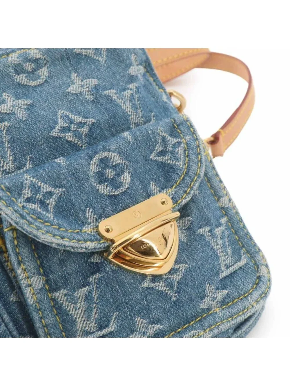 Louis Vuitton LV Remix Pochette Fairfax Shoulder Bag Monogram Denim Blue